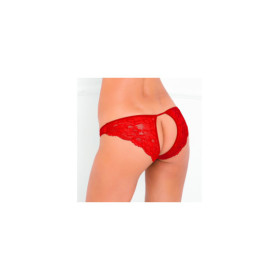 Culotte rouge dentelle ouverture sur les fesses 
